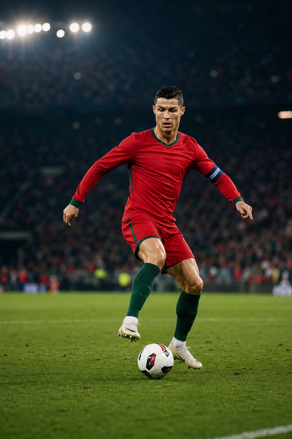 Cristiano Ronaldo wearing the Portugal national team kit