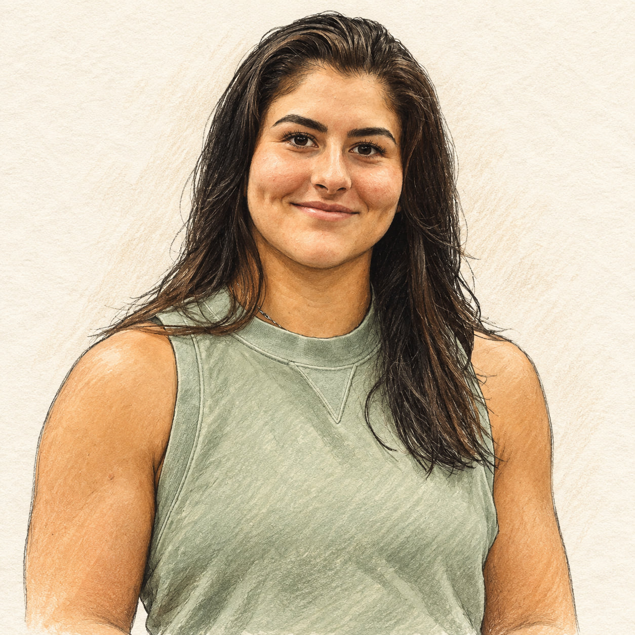 AI-generated drawn portrait of Bianca Andreescu based on the credited photograph