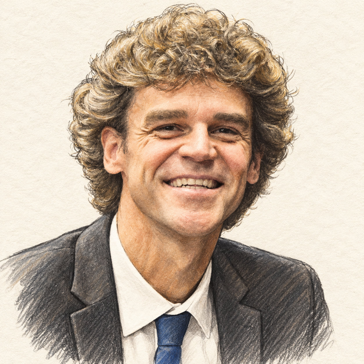 AI-generated drawn portrait of Gustavo Kuerten based on the credited photograph