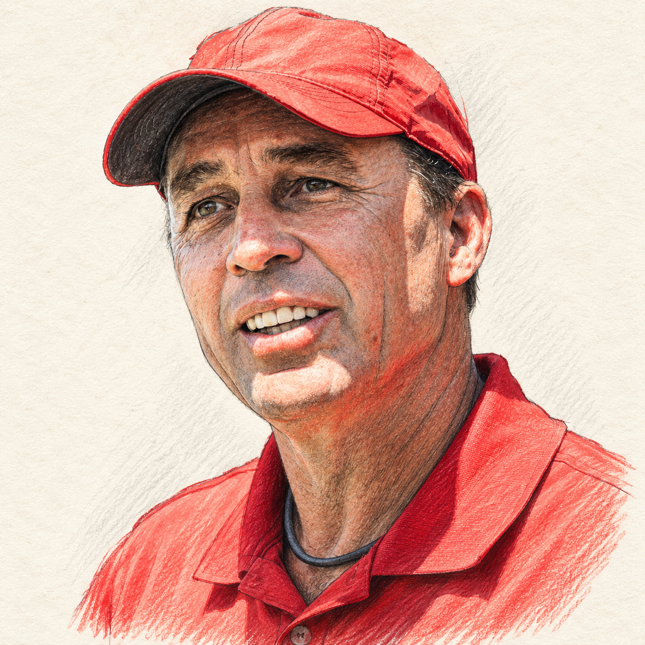 AI-generated drawn portrait of Ivan Lendl based on the credited photograph