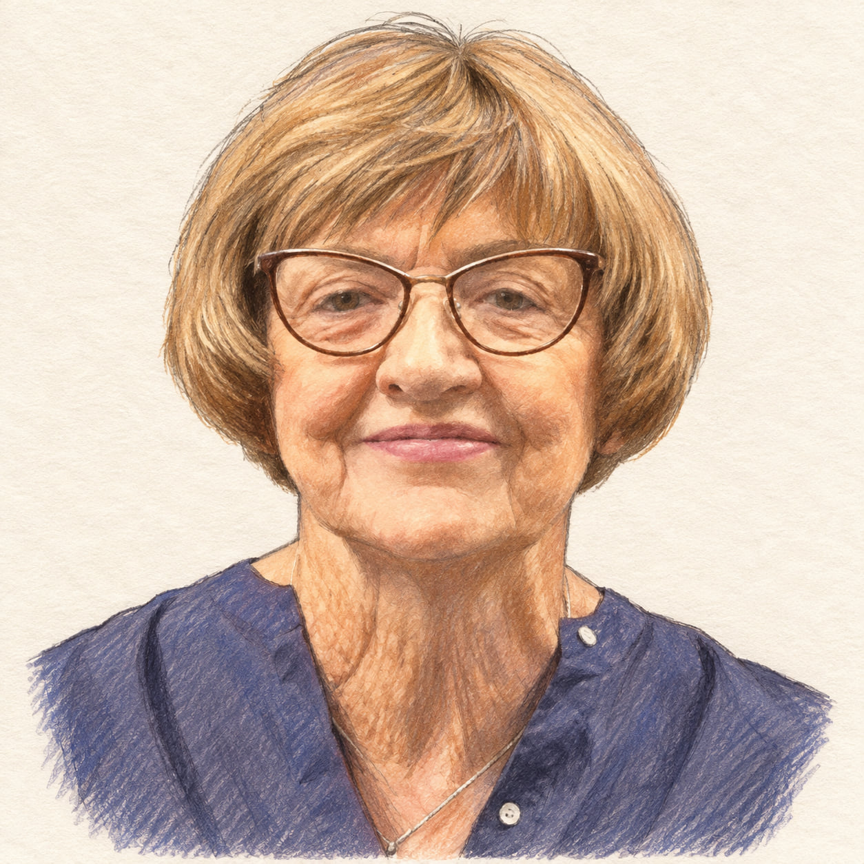 AI-generated drawn portrait of Margaret Court based on the credited photograph
