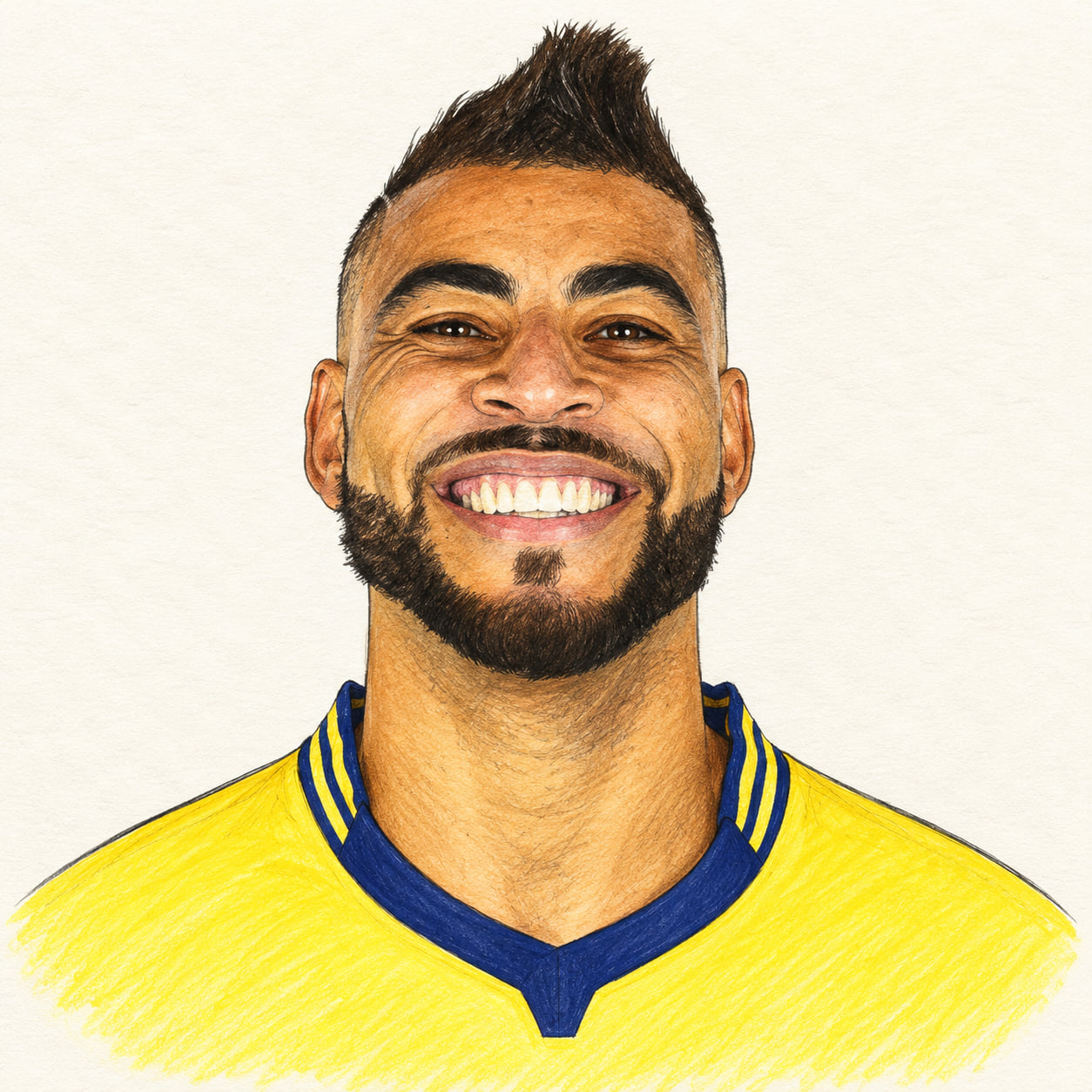 AI-generated pencil-and-ink drawing of Earvin Ngapeth, based on a credited source photograph