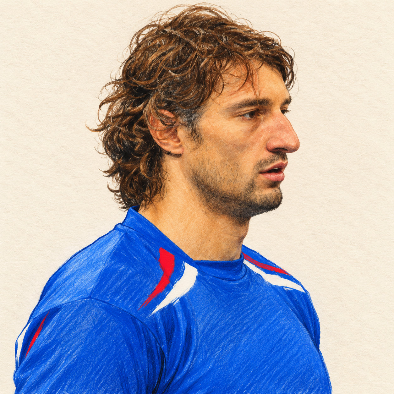 AI-generated pencil-and-ink drawing of Ivan Miljković, based on a credited source photograph